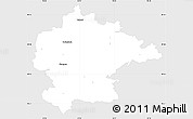 Silver Style Simple Map of Kitzingen, single color outside