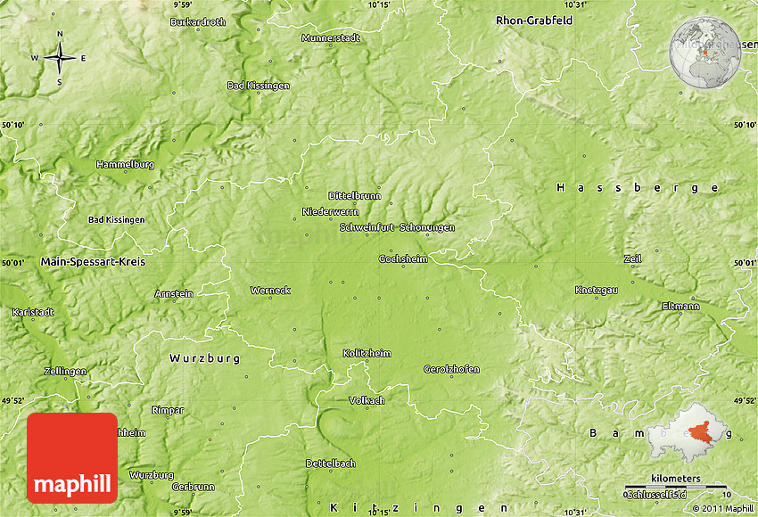 Physical Map of Schweinfurt