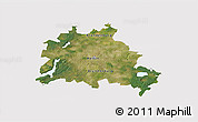 Satellite 3D Map of Berlin, cropped outside