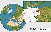 Satellite Location Map of Berlin, highlighted country
