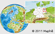 Physical Location Map of Berlin, highlighted country, within the entire country