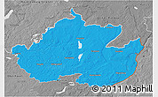 Political 3D Map of Uckermark, desaturated