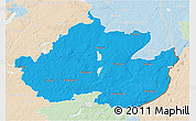 Political 3D Map of Uckermark, lighten