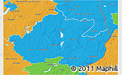 Political 3D Map of Uckermark