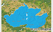 Political 3D Map of Uckermark, satellite outside