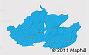 Political 3D Map of Uckermark, single color outside