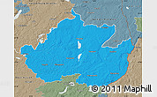 Political Map of Uckermark, semi-desaturated