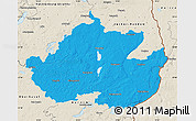 Political Map of Uckermark, shaded relief outside
