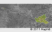 Satellite 3D Map of Hamburg, desaturated