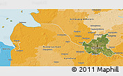 Satellite 3D Map of Hamburg, political outside