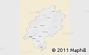 Classic Style 3D Map of Hessen, single color outside