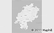 Gray 3D Map of Hessen, single color outside