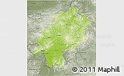 Physical 3D Map of Hessen, semi-desaturated