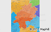 Political Shades 3D Map of Hessen