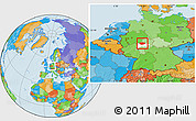 Political Location Map of Marburg-Biedenkopf, highlighted parent region