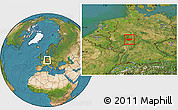 Satellite Location Map of Marburg-Biedenkopf