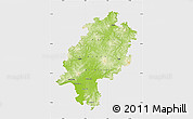 Physical Map of Hessen, single color outside