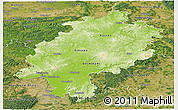 Physical Panoramic Map of Hessen, satellite outside