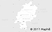 Silver Style Simple Map of Hessen, single color outside