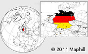 Flag Location Map of Germany, blank outside