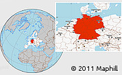 Gray Location Map of Germany, highlighted continent
