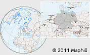Gray Location Map of Germany, lighten