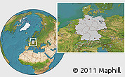 Gray Location Map of Germany, satellite outside