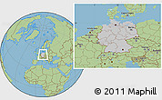 Gray Location Map of Germany, savanna style outside