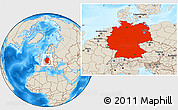 Shaded Relief Location Map of Germany