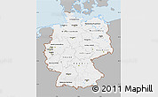 Gray Map of Germany, single color outside