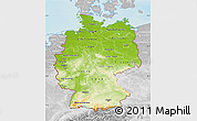 Physical Map of Germany, lighten, desaturated, land only