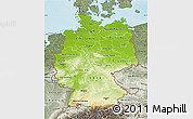 Physical Map of Germany, semi-desaturated, land only