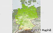 Physical Map of Germany, semi-desaturated