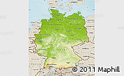 Physical Map of Germany, shaded relief outside