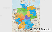 Political Map of Germany, shaded relief outside