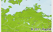 Physical Map of Mecklenburg-Vorpommern