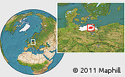 Satellite Location Map of Demmin, highlighted parent region