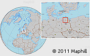 Gray Location Map of Neubrandenburg