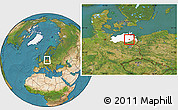 Satellite Location Map of Neubrandenburg, highlighted parent region