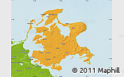 Political Map of Rügen, physical outside