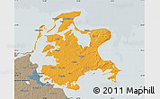 Political Map of Rügen, semi-desaturated