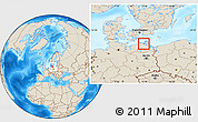 Shaded Relief Location Map of Stralsund