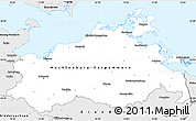 Silver Style Simple Map of Mecklenburg-Vorpommern