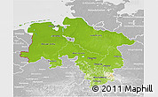 Physical 3D Map of Niedersachsen, lighten, desaturated