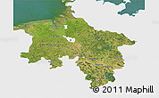 Satellite 3D Map of Niedersachsen, single color outside