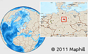 Shaded Relief Location Map of Goslar