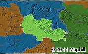 Political 3D Map of Osterode, darken