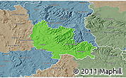Political 3D Map of Osterode, semi-desaturated