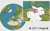 Satellite Location Map of Wolfsburg, highlighted country, highlighted grandparent region