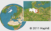 Satellite Location Map of Wolfsburg, highlighted grandparent region
